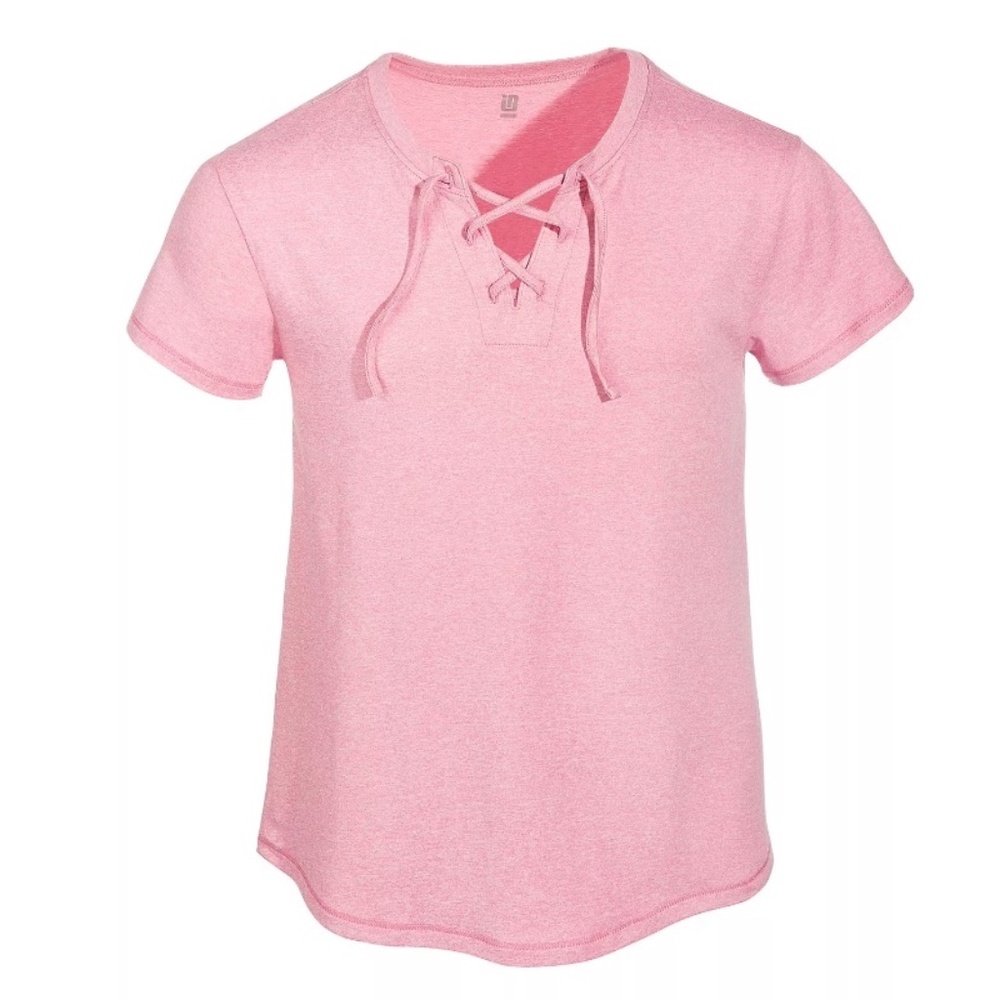 Ideology Girls Wild Rose, Lace-Up Top, Large New!